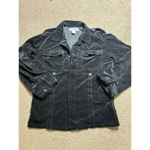 Men’s Size XXL X-Ray Wanted Dead or Alive Tour Velvet Button-Up Shirt Black
